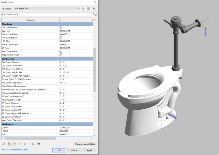 Toilet with Flush Valve with Properties